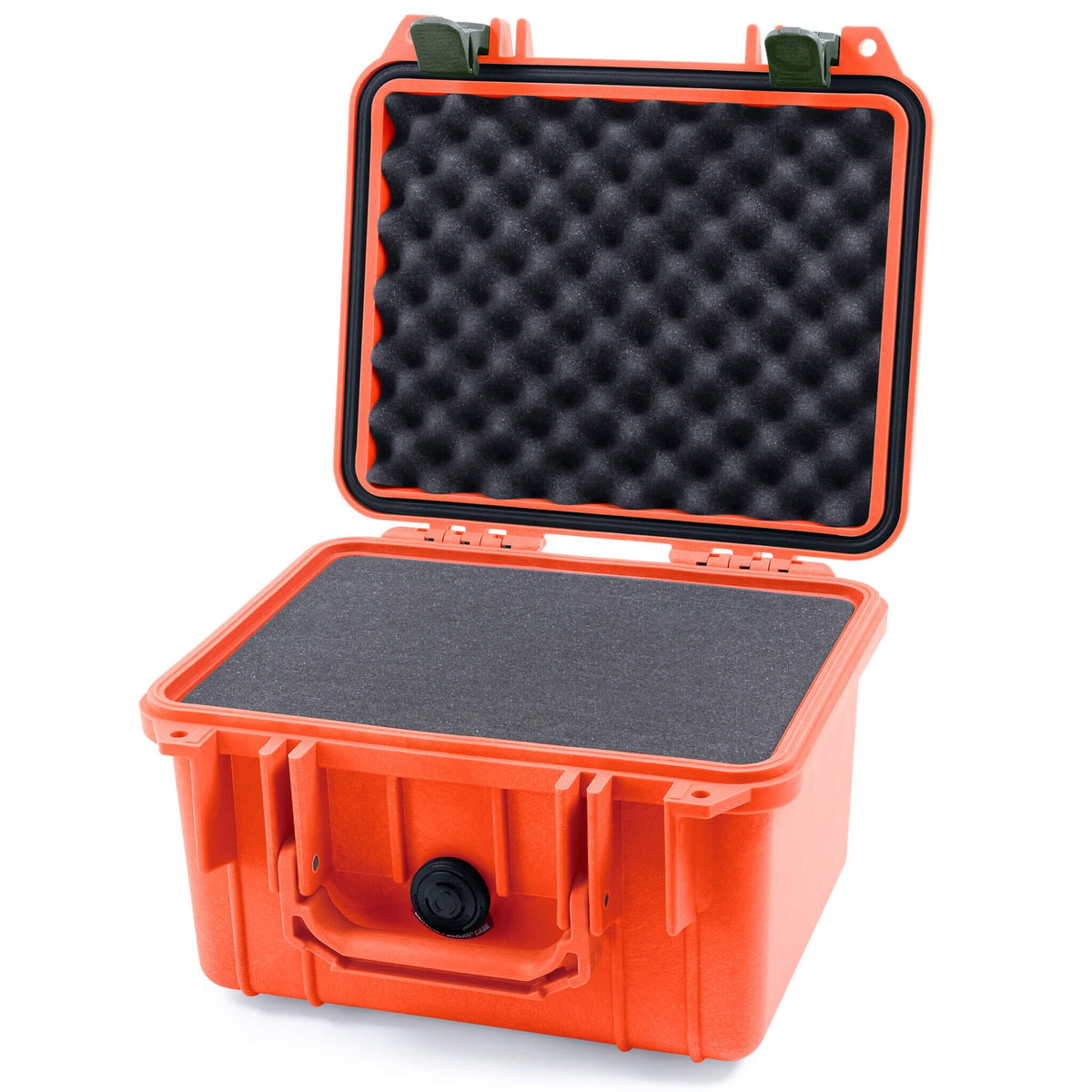 Pelican 1300 Case, Orange with OD Green Latches Pick &amp; Pluck Foam with Convolute Lid Foam ColorCase 013000-0001-150-130