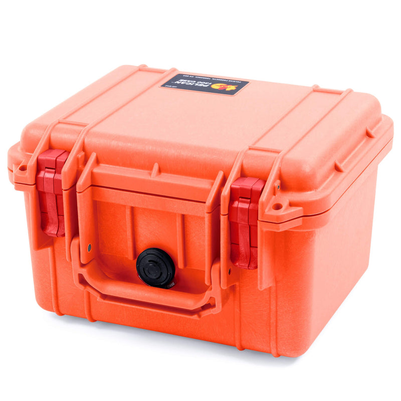 Pelican 1300 Case, Orange with Red Latches ColorCase 