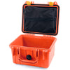 Pelican 1300 Case, Orange with Yellow Latches Zipper Lid Pouch Only ColorCase 013000-0100-150-240