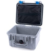 Pelican 1300 Case, Silver with Blue Latches Zipper Lid Pouch Only ColorCase 013000-0100-180-120