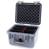 Pelican 1300 Case, Silver with Desert Tan Latches TrekPak Divider System with Convolute Lid Foam ColorCase 013000-0020-180-310