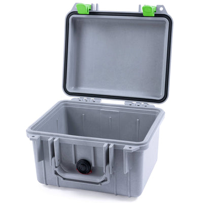 Pelican 1300 Case, Silver with Lime Green Latches None (Case Only) ColorCase 013000-0000-180-300