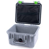 Pelican 1300 Case, Silver with Lime Green Latches Zipper Lid Pouch Only ColorCase 013000-0100-180-300