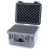Pelican 1300 Case, Silver with OD Green Latches Pick & Pluck Foam with Convolute Lid Foam ColorCase 013000-0001-180-130