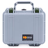 Pelican 1300 Case, Silver with OD Green Latches ColorCase
