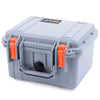 Pelican 1300 Case, Silver with Orange Latches ColorCase