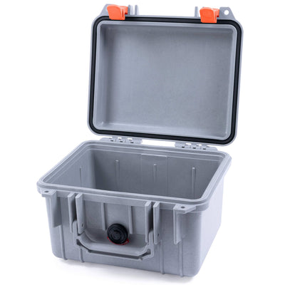 Pelican 1300 Case, Silver with Orange Latches None (Case Only) ColorCase 013000-0000-180-150