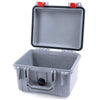 Pelican 1300 Case, Silver with Red Latches None (Case Only) ColorCase 013000-0000-180-320