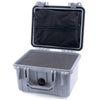Pelican 1300 Case, Silver Pick & Pluck Foam with Zipper Lid Pouch ColorCase 013000-0101-180-180