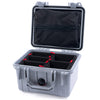 Pelican 1300 Case, Silver TrekPak Divider System with Zipper Lid Pouch ColorCase 013000-0120-180-180