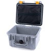 Pelican 1300 Case, Silver with Yellow Latches Zipper Lid Pouch Only ColorCase 013000-0100-180-240