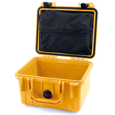 Pelican 1300 Case, Yellow with Black Latches Zipper Lid Pouch Only ColorCase 013000-0100-240-110