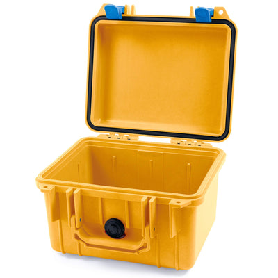 Pelican 1300 Case, Yellow with Blue Latches None (Case Only) ColorCase 013000-0000-240-120