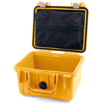 Pelican 1300 Case, Yellow with Desert Tan Latches Zipper Lid Pouch Only ColorCase 013000-0100-240-310