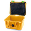 Pelican 1300 Case, Yellow with Lime Green Latches Zipper Lid Pouch Only ColorCase 013000-0100-240-300