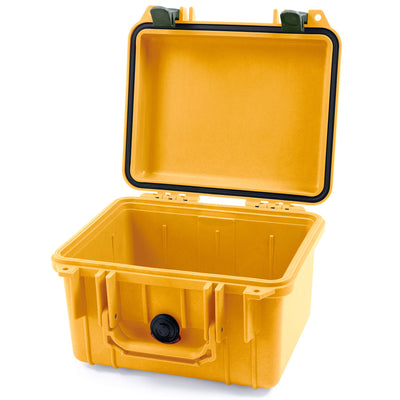 Pelican 1300 Case, Yellow with OD Green Latches None (Case Only) ColorCase 013000-0000-240-130