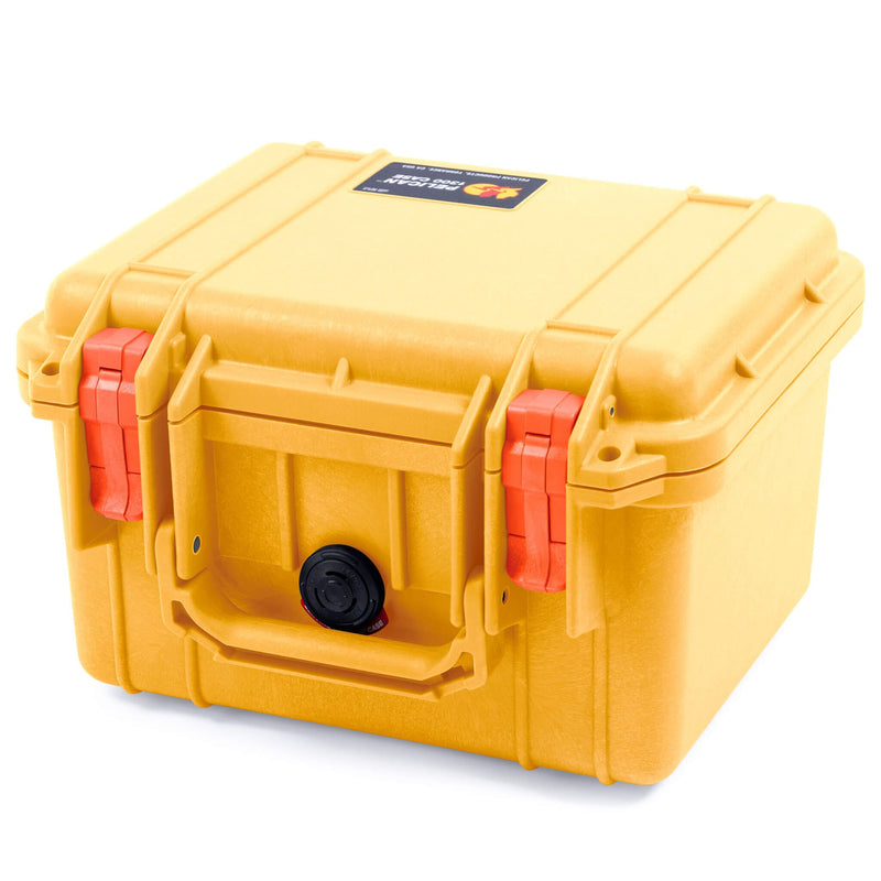 Pelican 1300 Case, Yellow with Orange Latches ColorCase 