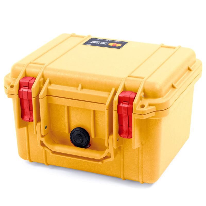 Pelican 1300 Case, Yellow with Red Latches ColorCase 