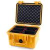 Pelican 1300 Case, Yellow TrekPak Divider System with Convolute Lid Foam ColorCase 013000-0020-240-240