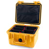 Pelican 1300 Case, Yellow TrekPak Divider System with Zipper Lid Pouch ColorCase 013000-0120-240-240