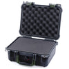 Pelican 1400 Case, Black with OD Green Handle & Latches Pick & Pluck Foam with Convolute Lid Foam ColorCase 014000-0001-110-130