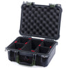 Pelican 1400 Case, Black with OD Green Handle & Latches TrekPak Divider System with Convolute Lid Foam ColorCase 014000-0020-110-130