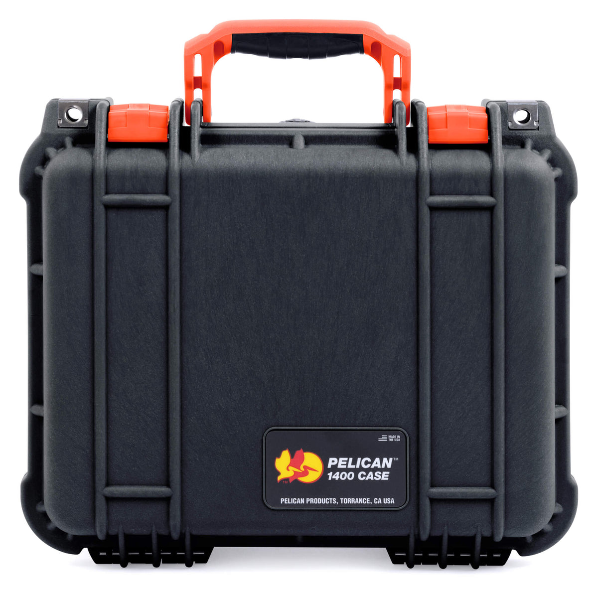 Pelican 1400 Case - Black &amp; Orange - Upright