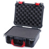 Pelican 1400 Case, Black with Red Handle & Latches Pick & Pluck Foam with Convolute Lid Foam ColorCase 014000-0001-110-320