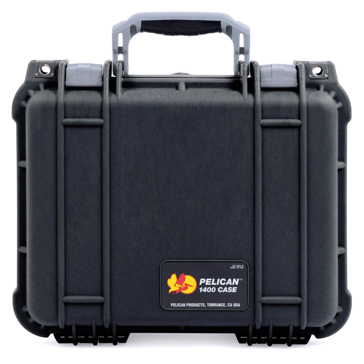 Pelican 1400 Case - Black &amp; Silver - Upright Closed