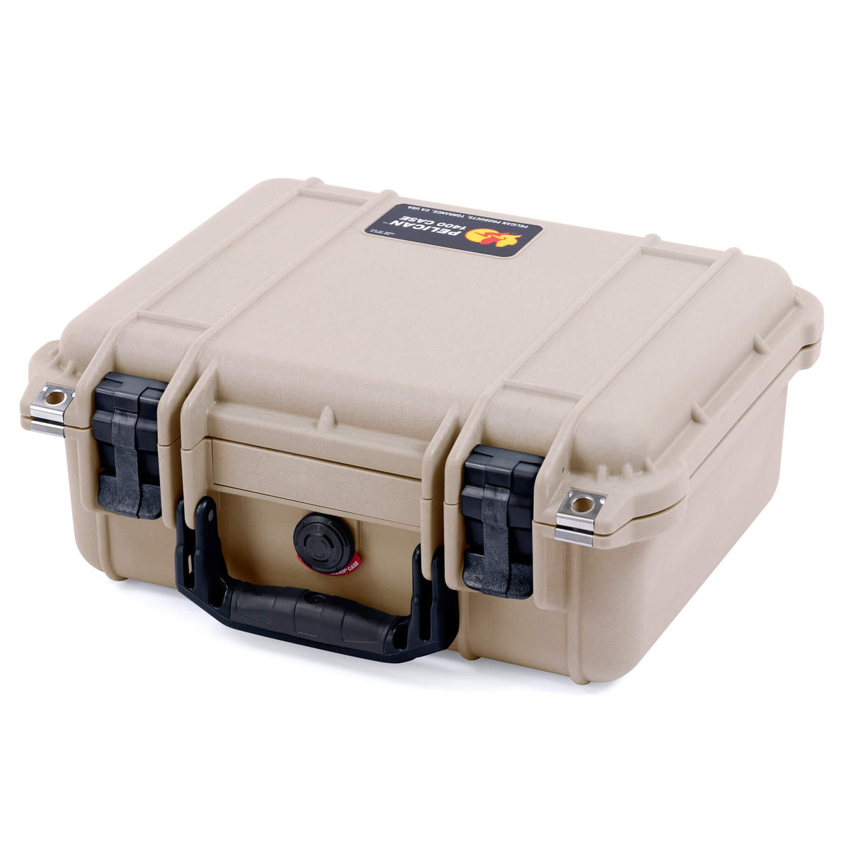 Pelican 1400 Case, Desert Tan with Black Handles &amp; Latches ColorCase 