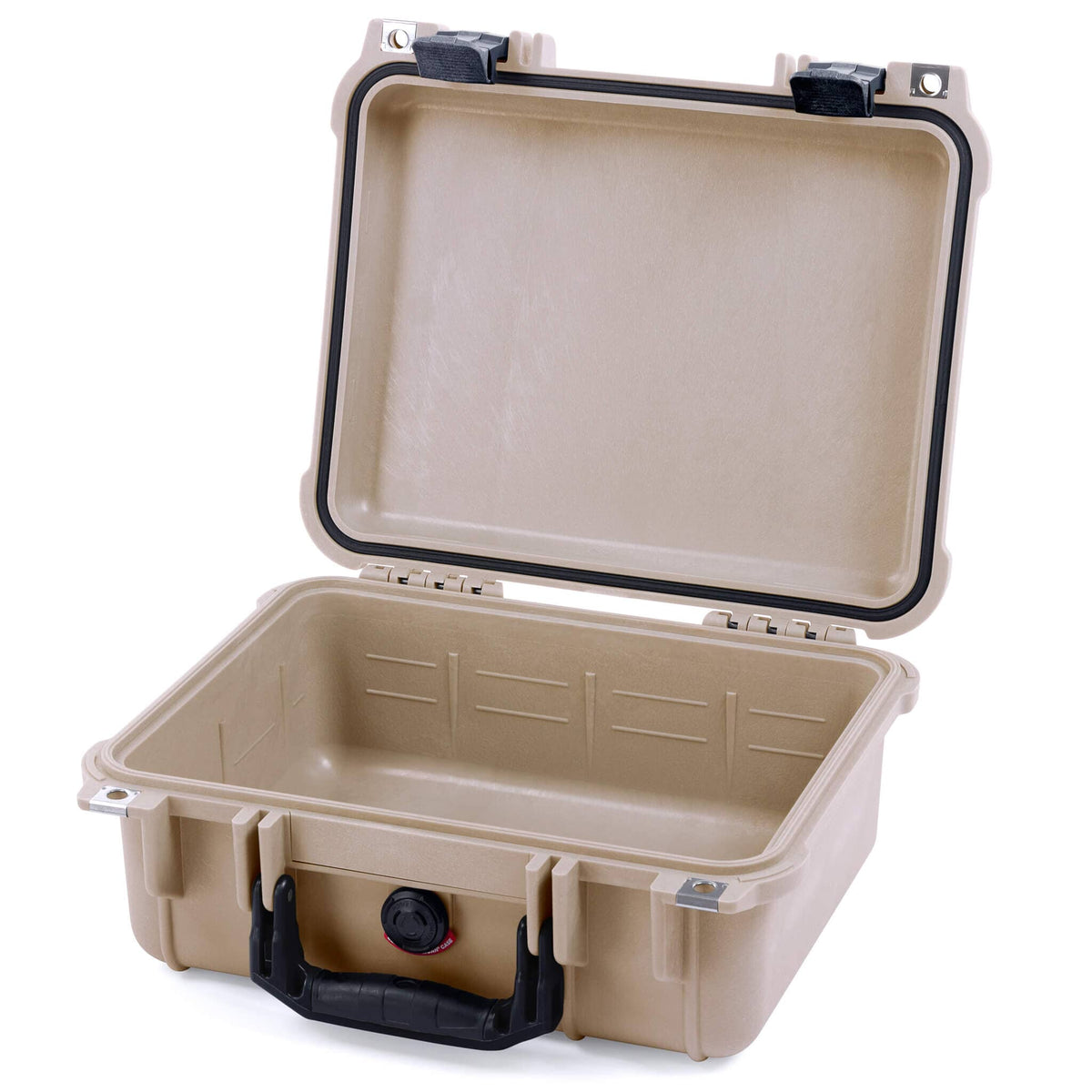 Pelican 1400 Case, Desert Tan with Black Handles &amp; Latches None (Case Only) ColorCase 014000-0000-310-110