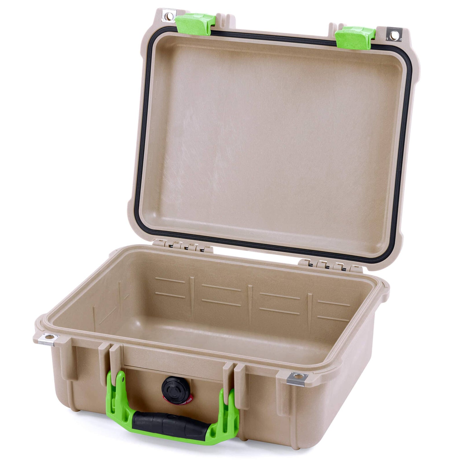 Pelican 1400 Case - Desert Tan & Lime Green - Empty