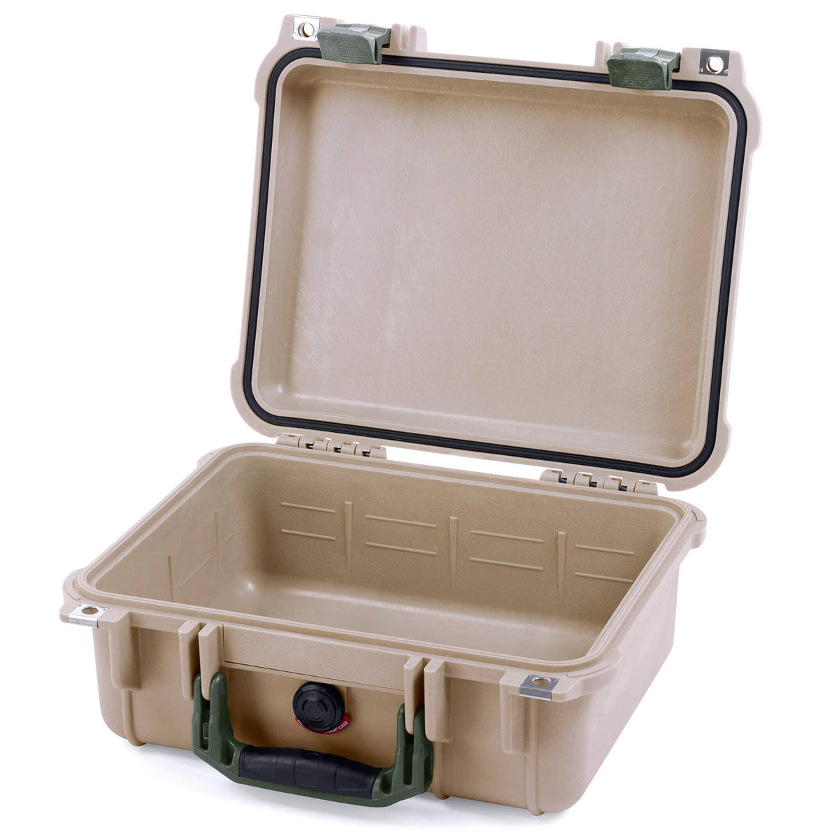 Pelican 1400 Case, Desert Tan with OD Green Handle &amp; Latches ColorCase 