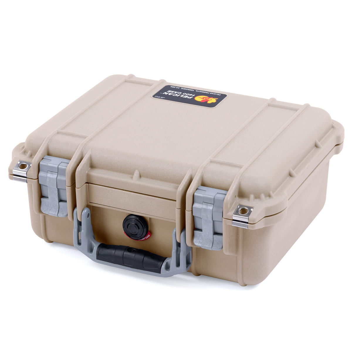 Pelican 1400 Case, Desert Tan with Silver Handle &amp; Latches ColorCase 