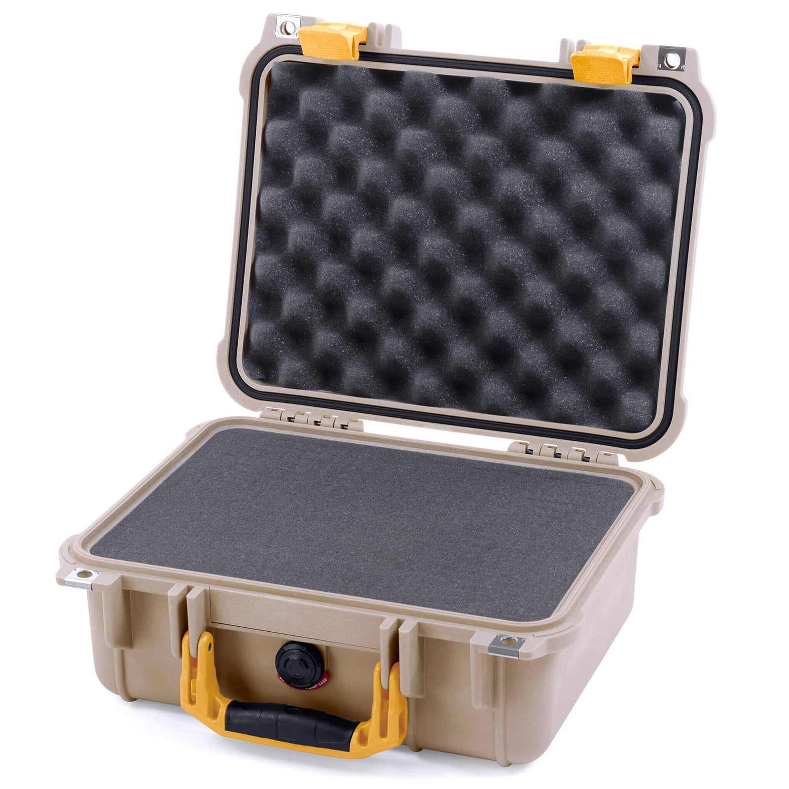 Pelican 1400 Case - Desert Tan & Yellow - Pick & Pluck Foam / Convolute Lid Foam