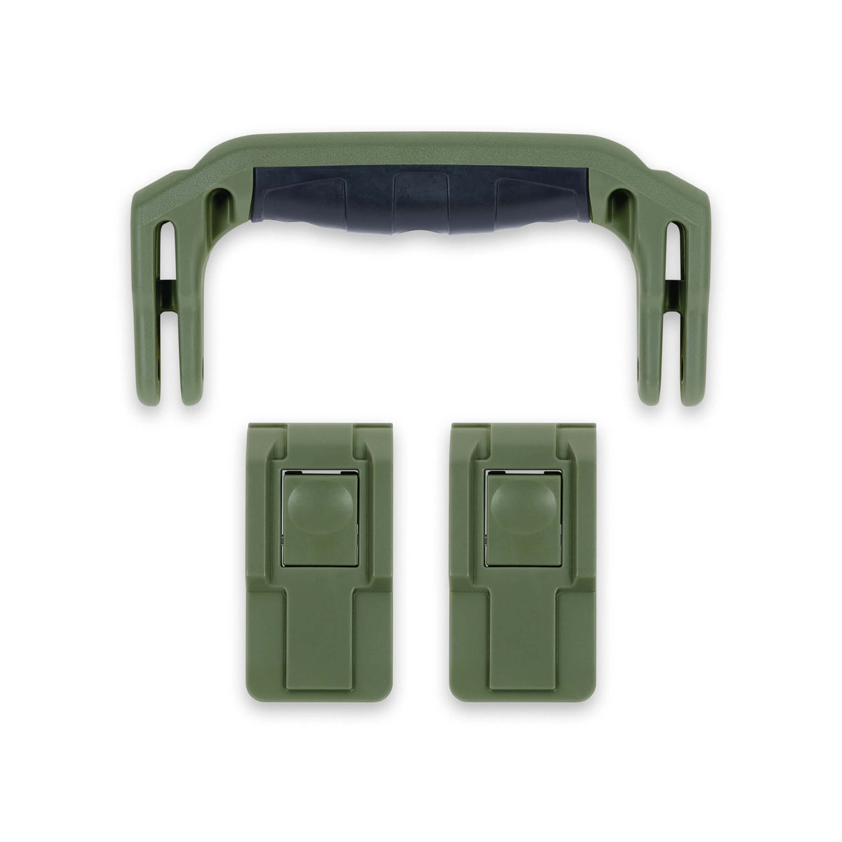 Pelican 1400 Replacement Handle &amp; Latches, OD Green (Set of 1 Handle, 2 Push-Button Latches) ColorCase 