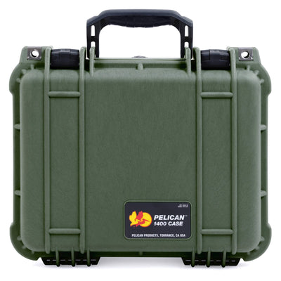 Pelican 1400 Case, OD Green with Black Handle & Latches ColorCase