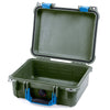 Pelican 1400 Case, OD Green with Blue Handle & Latches None (Case Only) ColorCase 014000-0000-130-120