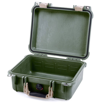Pelican 1400 Case, OD Green with Desert Tan Handle & Latches None (Case Only) ColorCase 014000-0000-130-310