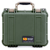 Pelican 1400 Case, OD Green with Desert Tan Handle & Latches ColorCase