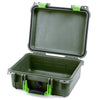 Pelican 1400 Case, OD Green with Lime Green Handle & Latches None (Case Only) ColorCase 014000-0000-130-300