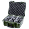 Pelican 1400 Case, OD Green Gray Padded Microfiber Dividers with Convolute Lid Foam ColorCase 014000-0070-130-130