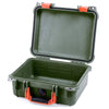 Pelican 1400 Case, OD Green with Orange Handle & Latches None (Case Only) ColorCase 014000-0000-130-150