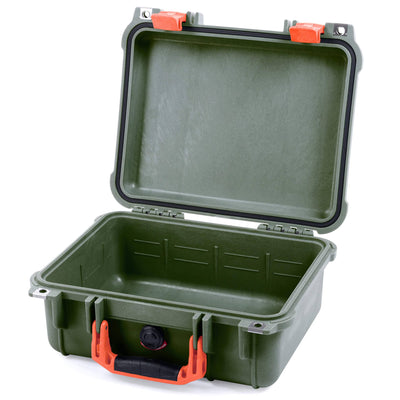 Pelican 1400 Case, OD Green with Orange Handle & Latches None (Case Only) ColorCase 014000-0000-130-150