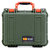 Pelican 1400 Case, OD Green with Orange Handle & Latches ColorCase