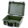 Pelican 1400 Case, OD Green with Silver Handle & Latches None (Case Only) ColorCase 014000-0000-130-180