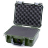 Pelican 1400 Case, OD Green with Silver Handle & Latches Pick & Pluck Foam with Convolute Lid Foam ColorCase 014000-0001-130-180