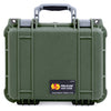 Pelican 1400 Case, OD Green with Silver Handle & Latches ColorCase