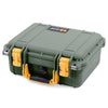 Pelican 1400 Case, OD Green with Yellow Handle & Latches ColorCase