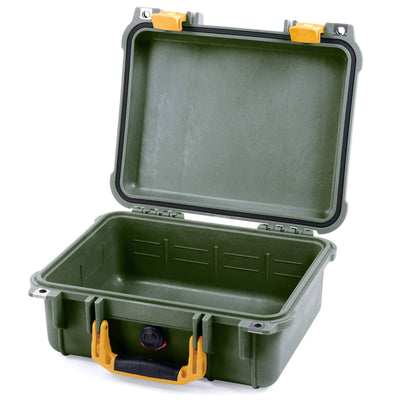 Pelican 1400 Case, OD Green with Yellow Handle & Latches None (Case Only) ColorCase 014000-0000-130-240